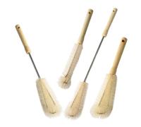 Abaodam Lot de 4 Brosses pour Bouteille Réutilisables Manche Long en Bois et Poils en Nylon, Brosses à Tasse pour Nettoyage Quotidien de Bouteilles et Contenants