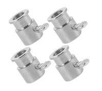 Abaodam Lot de 4 Butées en Métal Chromé pour Tige de Barbecue à Gaz, Accessoire Rôtissoire pour Cuisson Homogène, Fixateur de Broche Robuste, Outils de Barbecue Portables pour Grillades