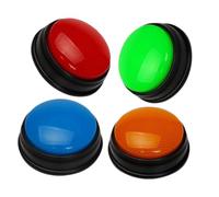 Abaodam Lot de 4 Buzzers de Réponse Clignotants en Plastique pour Garçon et Filles, Buzzer Éducatif Précoce Réutilisable, Petite Sonnerie Lumineuse, pour Jeux Interactifs et Concours