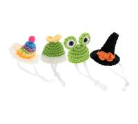 Abaodam Lot de 4 Chapeaux Décoratifs pour Petits Animaux Sangle Réglable en Fibre Polyacrylique, Confortable et Festif pour Portraits de Famille et Anniversaires