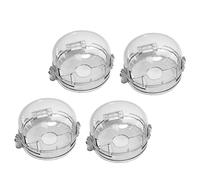 Abaodam Lot de 4 Couvercles de Sécurité pour Boutons de Gazinière, Plastique Blanc, Usage, pour Plaques de Cuisson et Fours, Protection Garçon et Filles