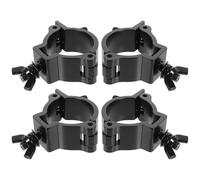 Abaodam Lot de 4 Crochets pour Projecteurs de Scène en Alliage D'aluminium Anodisé Noir, Pince en O pour Tubes 48-51 Mm, Charge Maximale 100 Kg, Fixation Sécurisée pour Éclairage de Scène