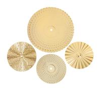 Abaodam Lot de 4 Décorations Murales Rondes en Fer Doré, Motif Géométrique Créatif et Artistique pour Décoration Intérieure, pour Salon ou Balcon