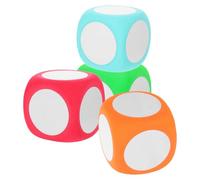 Abaodam Lot de 4 Dés en Mousse Eva Effaçables à Sec 6cm Cubes Éducatifs Réutilisables Surfaces Inscriptibles pour Jeux Mathématiques et Formation Professionnelle