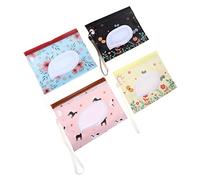 Abaodam Lot De 4 Distributeurs De Mouchoirs en Papier Pochettes pour Mouchoirs Humides Réutilisables avec Fenêtre pour Le Rangement des Mouchoirs
