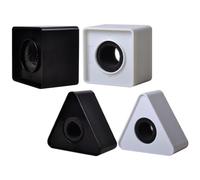 Abaodam Lot de 4 Drapeaux de Microphone en Mousse et ABS Cubes Noirs et Blancs Station Micro pour Interview TV Conférence et Reportage Cache-Microphone Logo pour Pied Micro