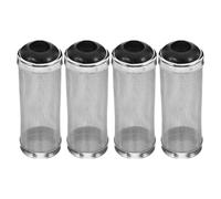 Abaodam Lot de 4 Écrans de Filtre d'Aquarium en Acier Inoxydable Noir Protection Réutilisable pour Filtre d'Entrée Diamètre Intérieur 12 MM Crépine d'Aspiration Sûre pour Poissons et