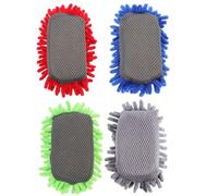 Abaodam Lot de 4 Effaceurs à Sec pour Tableau Noir et Blanc, Gommes Chenille Réutilisables, Taille Compacte, Couleurs Gris, Rouge, Bleu Roi et Vert, Accessoires Polyvalents pour Bureau