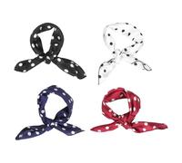 Abaodam Lot de 4 foulards carrés à pois pour femme - Foulard en soie pour femme - Foulard pour femme des années 50 - Décoration de cheveux