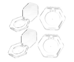 Abaodam Lot de 4 Godets Hexagonaux Vides pour Fards à Paupières en As Légers et Réutilisables, pour Maquillage Professionnel et Voyages en Extérieur
