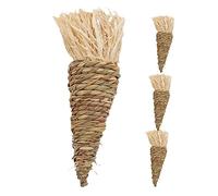 Abaodam Lot De 4 Jouets à Mâcher pour Petits Animaux en Herbe Aquatique Tressée, Forme Carotte, Grosse Taille, pour Lapins, Cochons D’Inde Et Hamsters, pour Divertissement Et Soin Dentaire