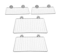 Abaodam Lot de 4 Perchoirs en Acier Inoxydable pour Perroquets Supports Aériens Stables pour Cages Plateformes de Repos et Jeu pour Petits Oiseaux Adaptés Conures et Perruches
