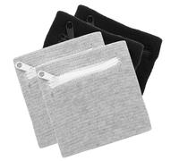 Abaodam Lot de 4 Pochettes de Poignet avec Fermeture Éclair Réglables et Respirantes en Tissu Léger Noir et Gris Clair pour Sport Randonnée et Rangement Clés et Monnaie Accessoires
