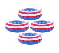 Abaodam Lot de 4 Porte-gobelets Flottants Gonflables en PVC Motif Drapeau Américain, Porte-Bouteilles Légers et Résistants pour Piscine, Plage et Fête, Accessoires Piscine Réutilisable
