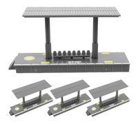 Abaodam Lot de 4 Quais de Gare en Plastique Gris pour Garçon et Filles - Plateformes Modulaires DIY pour Décoration Ferroviaire, Accessoires de Jeu Éducatif et Modélisme Ferroviaire