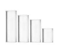 Abaodam Lot de 4 Set de Slides pour Guitare en Verre Transparent Protège-doigts pour Guitare Électrique en Bois, Accessoires Portables pour Guitaristes et Musiciens