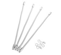 Abaodam Lot de 4 Tubes D'extension Flexibles Col de Cygne en Métal Chromé 6 Mm X 250 Mm, Bras Tubulaire Creux Fileté Mâle-mâle M8 pour Support de Microphone, Rallonge Réglable
