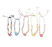 Abaodam Lot de 5 Bracelets Bohème Tressés en Perles et Coquillages Colorés pour Femmes, Bijoux D'été Plage, Charme Océan, Ensemble Polyvalent Taille Unique