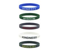 Abaodam Lot de 5 Bracelets de Sport en Silicone Unisexes, Messages de Motivation en Anglais, Couleurs Assorties, Taille Standard, Légers et Résistants, pour Activités Couleur Aléatoire