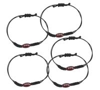 Abaodam Lot de 5 Bracelets en Corde de Rugby Ajustables pour Hommes et Garçon et Filles Bracelets de Supporter Tressés en Polyester Accessoires Sportifs pour Présents et Événements