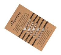 Abaodam Lot de 5 Bracelets Tissés en Acier Inoxydable Forme Cœur Réglables Bracelets d'Amitié pour Femmes et Filles Bijoux pour Couple Présent Saint-Valentin et Noël
