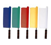 Abaodam Lot de 5 Drapeaux D'arbitre de Match D'athlétisme Portables, Signalisation Routière, Manche en Alliage D'aluminium, Poignée Mousse, Couleurs Pleines Haute Visibilité, Légers