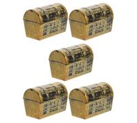 Abaodam Lot de 5 Mini Coffres au Trésor Décoratifs 3,7 Cm, Modèles Vintage en Résine pour Décoration de Fête, Accessoires pour Mini Maison et Scène Miniature, Articles de Fête Pirate