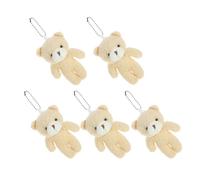 Abaodam Lot de 5 Mini Pendentifs Ours en Peluche Douce Porte-Clés Ours à Suspendre Décoration D’Ours Miniature Colorée Accessoires pour Paquet Clés et Loisirs Créatifs