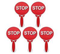 Abaodam Lot de 5 Panneaux d'Arrêt Portatifs pour Garçon et Filles Double Face Rouge et Vert Jeu Éducatif de Signalisation Routière Matériel Pédagogique pour Maternelle et Primaire