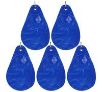 Abaodam Lot de 5 Paquet à Eau Étanches en PVC Bleu avec Crochets pour Couverture de Piscine Hors Sol, Poids Suspendus Robustes pour Bâche Hiver, Protection Vent et Gel, Rangement Compact