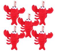 Abaodam Lot de 5 Porte-clés Peluche Homard Miniatures, Accessoires Paquet à Main et Paquet à Dos, Présents Fête Thème de L'océan, Breloques Porte-clés Animaux pour Femmes et Garçon