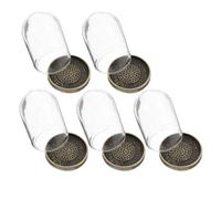 Abaodam Lot de 5 Sets de Dômes de Verre Créatifs 38x25 Cm avec Plateau en Laiton Ancien pour Micropaysage, Couvercle Écologique Soi-même, Décoration Jardin et Terrarium Intérieur