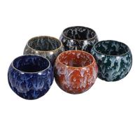 Abaodam Lot de 5 Tasses à Thé en Céramique Vintage Motifs Délicats, Design Simple et Chic, Multi-usages, Maison Thé Quotidien