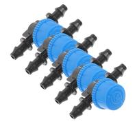 Abaodam Lot De 5 Vannes D'arrêt en Plastique Bleu pour Tuyaux D'irrigation Goutte à Goutte 4/7, Contrôleur D'arrosage Réglable pour Jardin Piscine, Coupure d'eau Rapide Et Étanche