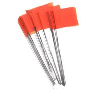 Abaodam Lot de 50 Drapeaux de Signalisation Orange Mâts en Acier pour Jardin et Pelouse, Marquage D’arrosage, Chantier et Travaux D’extérieur, Drapeaux de Balisage Résistants Pvc
