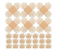 Abaodam Lot de 50 Emballages en Papier Doré pour Chocolat de Rose Ajourée, Décoration Créative pour Fêtes D'anniversaire et Soirées Thé
