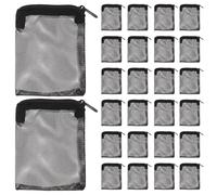Abaodam Lot de 50 Paquet Filtrants en Maille Fine pour Aquarium, Réutilisables Odeur, en Polyester Noir, pour Filtration de Bassin et Aquarium avec Charbon Actif