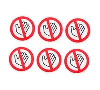 Abaodam Lot De 6 Autocollants Adhésifs De Sécurité «ne Pas Toucher» Diamètre 30 Mm, Panneaux D’avertissement Anti-contact Pour Machines, Avertisseurs Colorés Pour Usage Industriel Et Domestique