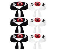 Abaodam Lot de 6 Bandeaux pour Karaté, Chef, Bandana, Couvre-chef pour Karaté, Sport, Cuisine, Costume, Cosplay, Fête