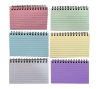 Abaodam Lot de 6 Blocs-notes à Spirale Petits Carnets Multi-usages Format Compact Onglets de Page Colorés pour Prise de Notes Bureau et École
