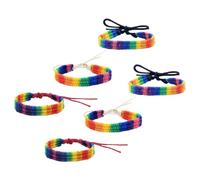 Abaodam Lot de 6 Bracelets Tressés Arc-en-ciel Unisexes Ajustables en Corde, 6 Pièces, Bracelets D'amitié Colorés pour Fierté Lgbt, Mode et Présent Polyvalent