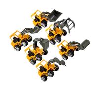Abaodam Lot de 6 Camions Jouets pour Garçon et Filles Modèles D’Excavatrices en Plastique Petite Taille Adaptée aux Tout-Petits Kit Véhicule D’Ingénierie Éducatif pour Développement