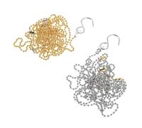 Abaodam Lot de 6 Chaînes de Mesure de Précision pour Filet de Volley-Ball, Chaînes Métalliques Argentées et Dorées, Outil Portable de Positionnement Hauteur du Filet 250 Cm, Équipements