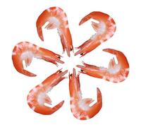 Abaodam Lot de 6 figurines réalistes en forme de crevettes artificielles pour la cuisine, les fêtes, la photographie, les fausses crevettes pour les présentations créatives
