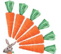 Abaodam Lot de 6 Jouets à Mâcher en Radis Tissé à la Main pour Petits Animaux pour Dents de Lapin et Hamster Accessoire Naturel pour Cage Jeu Dentaire pour Lapins et Cochons d'Inde