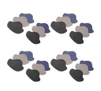 Abaodam Lot de 6 Kits de Patchs Auto-adhésifs Respirants pour Réparation de Talons de Chaussures Trouées, Coussinets Antidérapants Noirs, Bleus et Gris, 24 Pièces pour Baskets,