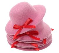 Abaodam Lot de 6 Mini Chapeaux Miniatures Rose Nœud, Petits Chapeaux pour Décoration de Poupées, Bouteilles de Vin et Bouquets, Accessoires Artisanaux pour Fêtes et Bricolage