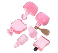 Abaodam Lot de 6 Mini Flacons de Parfum en Résine Brillante, Accessoires de Décor pour Maison de Poupée, Figurines Miniatures DIY, Objets Décoratifs Petits et Détaillés pour Scènes