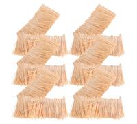 Abaodam Lot de 6 Mini Toits de Chaume 4x20 Cm en Gazon Synthétique Souple, Chaume Miniature Naturel pour Maison de Poupée, Décoration Rustique DIY pour Jardins Féeriques et Aménagements