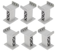 Abaodam Lot de 6 Piliers de Pont Gris pour Supports de Voie Ferrée Accessoires de Train Stables et Adaptés aux Garçon et Filles Jouets Amusants pour Construction de Circuits